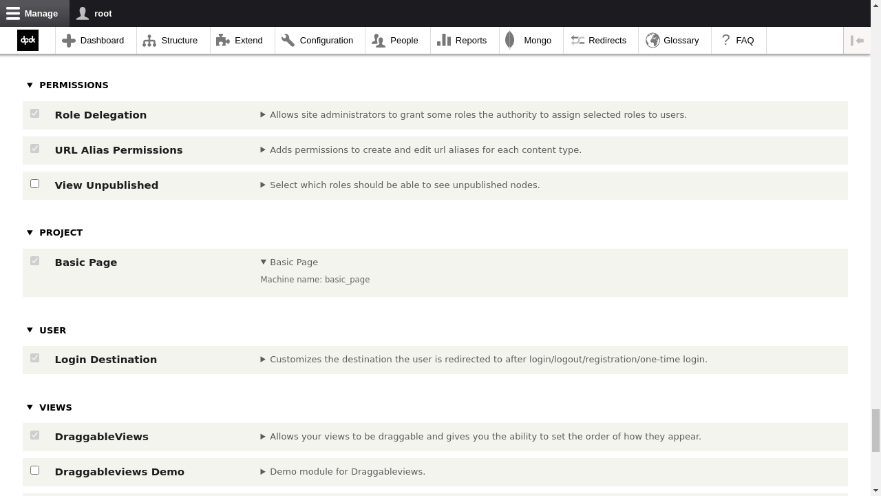 Modules Page